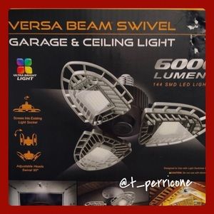 ♠️ New - Farpoint Versa Beam Swivel Garage Attic Ceiling Light - 6000 Lumens